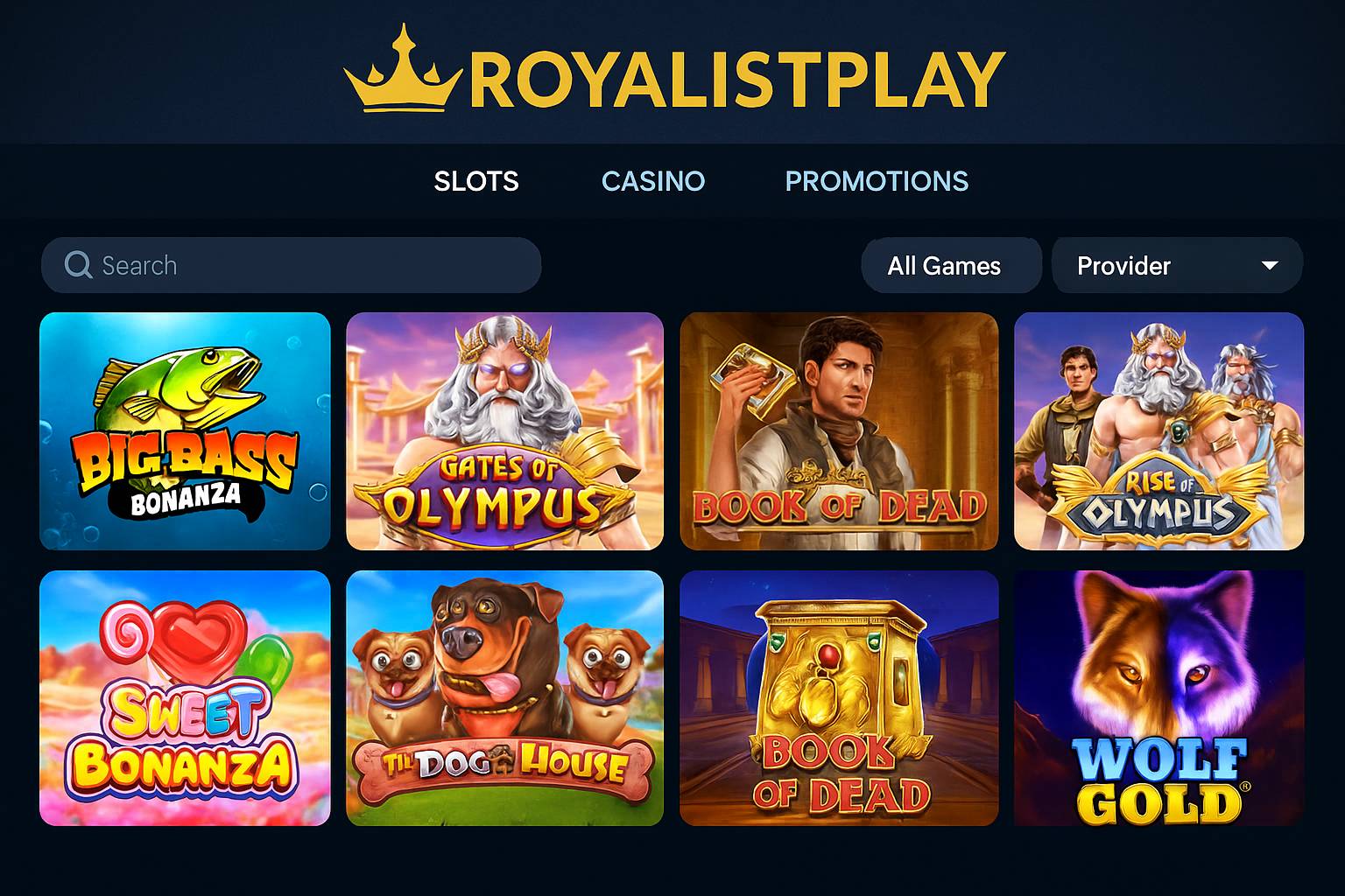 Jogos de Slot no Casino Online ROYALISTPLAY