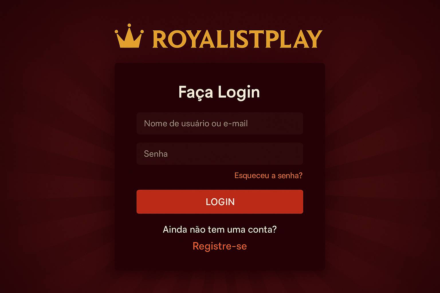 Login no Cassino ROYALISTPLAY